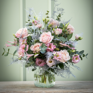 Un ramo vintage en tonos rosados